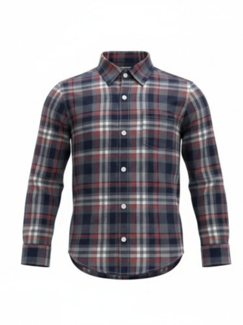 GYMBOREE Gray Plaid Long Sleeved Button Front Shirt Boys Size 5-6